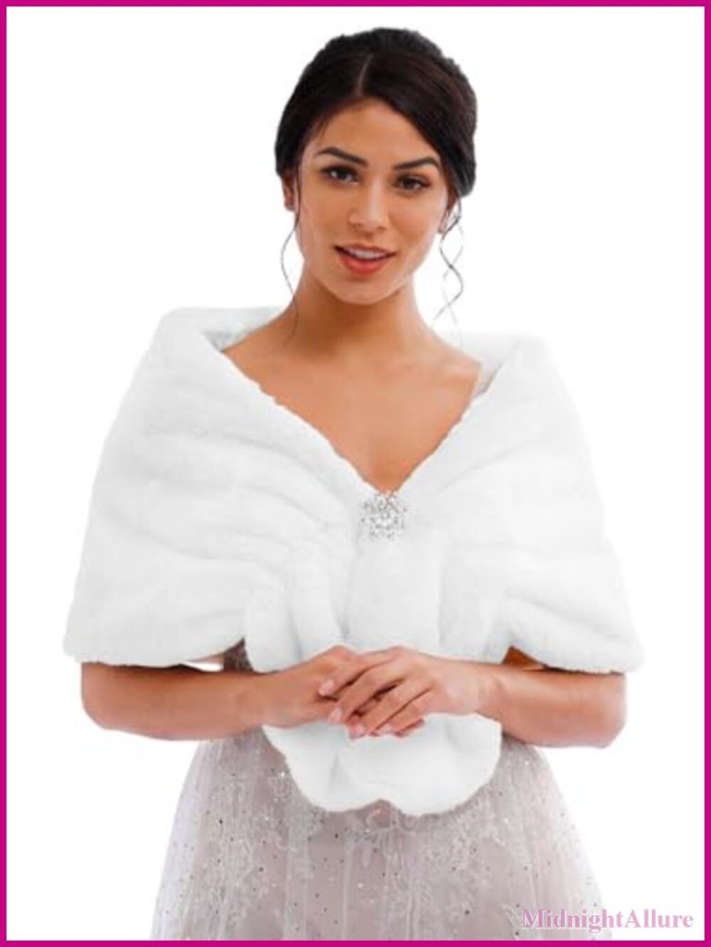 Faux Fur Wedding Shawl Wrap Bridal Stole Scarf for Bride Bridesmaids